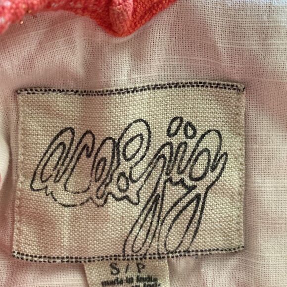 Ace & Jig sz S/P salmon orange dress with pockets cottons with metallic thread - Picture 8 of 10